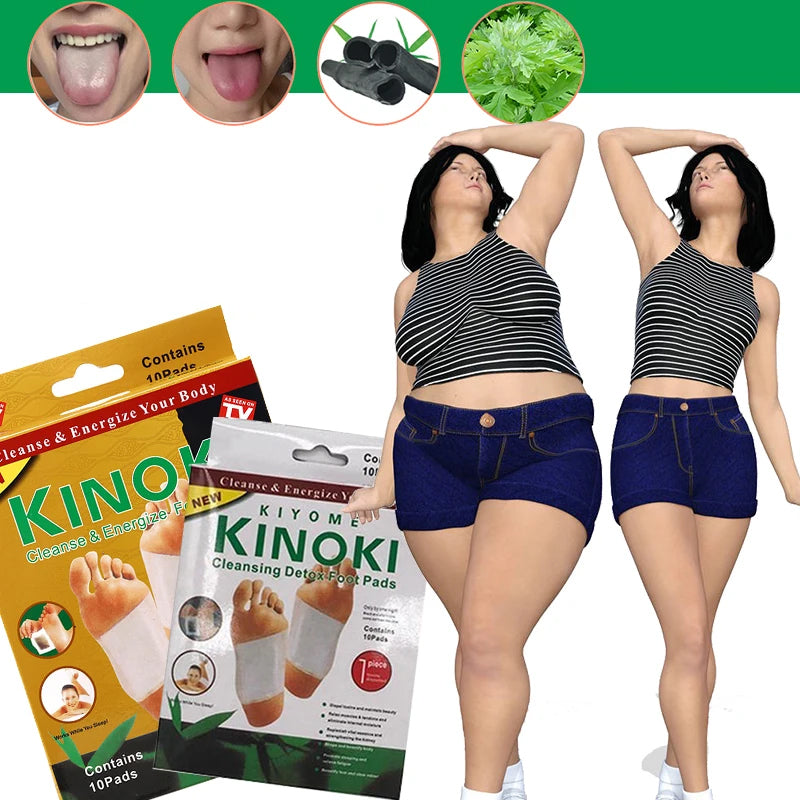Kinoki لاصقات التخلص من السموم للقدمين