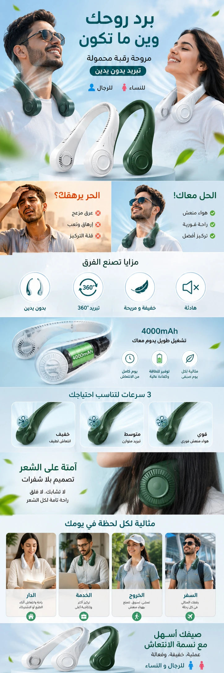 مروحة رقبة محمولة