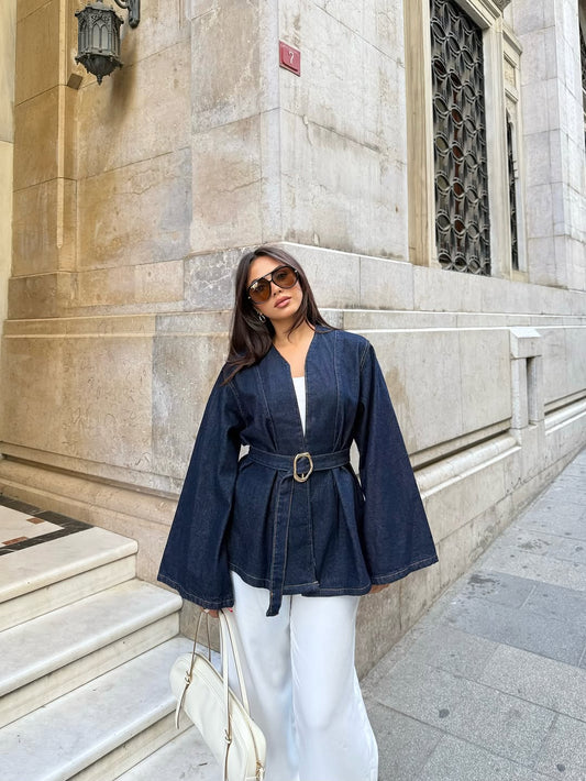 Veste en jean Bleu Élancé